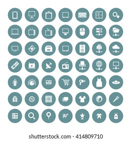 Set of 49 Universal Icons. Simple Flat Style. Business, internet, web design.