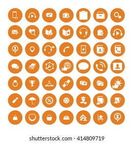 Set of 49 Universal Icons. Simple Flat Style. Business, internet, web design.