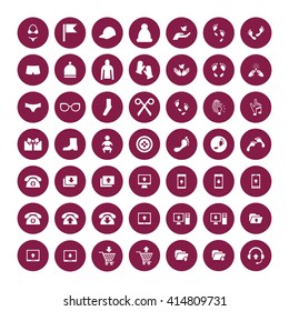 Set of 49 Universal Icons. Simple Flat Style. Business, internet, web design.