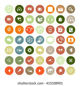 Set of 49 Universal Icons. Simple Flat Style. Business, internet, web design.