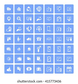 Set of 49 Universal Icons. Simple Flat Style. Business, internet, web design.