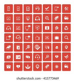 Set of 49 Universal Icons. Simple Flat Style. Business, internet, web design.