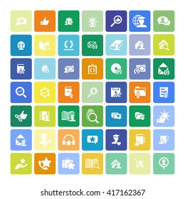 Set of 49 Universal Icons. Simple Flat Style. Business, internet, web design.
