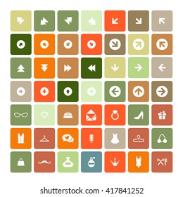 Set of 49 Universal Icons. Simple Flat Style. Business, internet, web design.