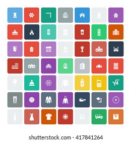 Set of 49 Universal Icons. Simple Flat Style. Business, internet, web design.
