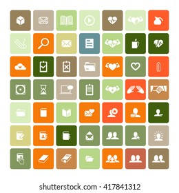 Set of 49 Universal Icons. Simple Flat Style. Business, internet, web design.