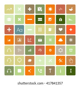 Set of 49 Universal Icons. Simple Flat Style. Business, internet, web design.