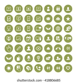 Set of 49 Universal Icons. Simple Flat Style. Business, internet, web design.