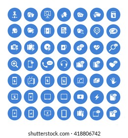 Set of 49 Universal Icons. Simple Flat Style. Business, internet, web design.