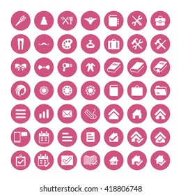 Set of 49 Universal Icons. Simple Flat Style. Business, internet, web design.