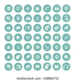 Set of 49 Universal Icons. Simple Flat Style. Business, internet, web design.