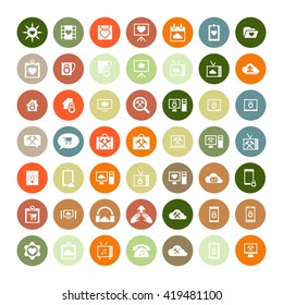 Set of 49 Universal Icons. Simple Flat Style. Business, internet, web design.