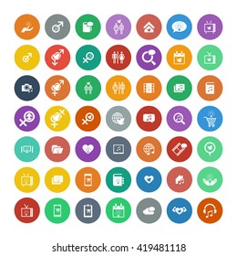 Set of 49 Universal Icons. Simple Flat Style. Business, internet, web design.