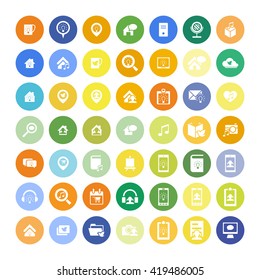 Set of 49 Universal Icons. Simple Flat Style. Business, internet, web design.