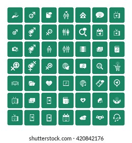 Set of 49 Universal Icons. Simple Flat Style. Business, internet, web design.