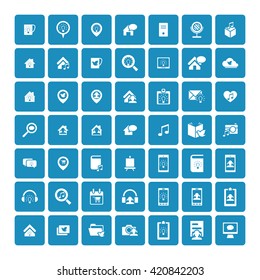 Set of 49 Universal Icons. Simple Flat Style. Business, internet, web design.