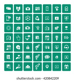 Set of 49 Universal Icons. Simple Flat Style. Business, internet, web design.