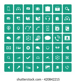Set of 49 Universal Icons. Simple Flat Style. Business, internet, web design.