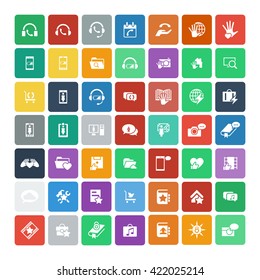 Set of 49 Universal Icons. Simple Flat Style. Business, internet, web design.