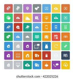 Set of 49 Universal Icons. Simple Flat Style. Business, internet, web design.