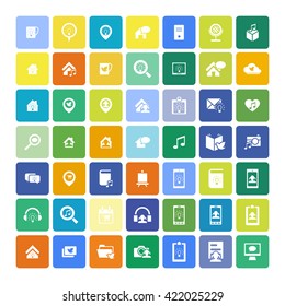 Set of 49 Universal Icons. Simple Flat Style. Business, internet, web design.
