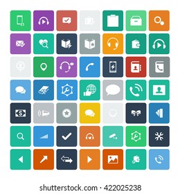 Set of 49 Universal Icons. Simple Flat Style. Business, internet, web design.