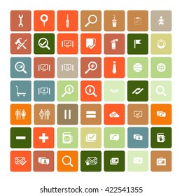 Set of 49 Universal Icons. Simple Flat Style. Business, internet, web design.