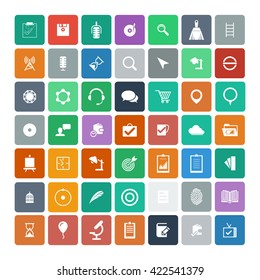 Set of 49 Universal Icons. Simple Flat Style. Business, internet, web design.