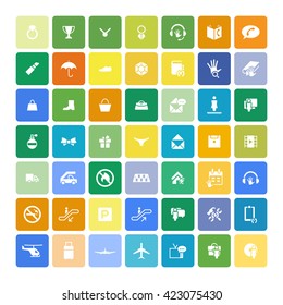 Set of 49 Universal Icons. Simple Flat Style. Business, internet, web design.