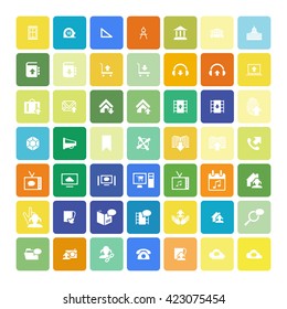 Set of 49 Universal Icons. Simple Flat Style. Business, internet, web design.