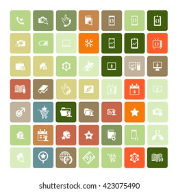 Set of 49 Universal Icons. Simple Flat Style. Business, internet, web design.