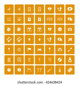 Set of 49 Universal Icons. Simple Flat Style. Business, internet, web design.