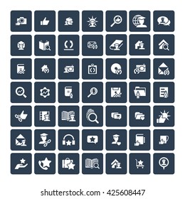 Set of 49 Universal Icons. Simple Flat Style. Business, internet, web design.