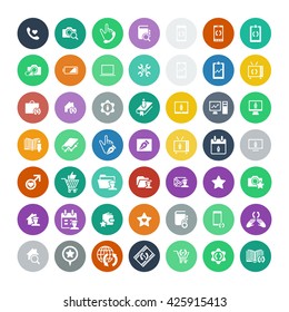 Set of 49 Universal Icons. Simple Flat Style. Business, internet, web design.