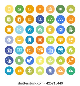 Set of 49 Universal Icons. Simple Flat Style. Business, internet, web design.