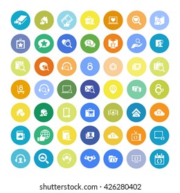 Set of 49 Universal Icons. Simple Flat Style. Business, internet, web design.
