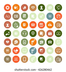 Set of 49 Universal Icons. Simple Flat Style. Business, internet, web design.