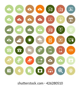 Set of 49 Universal Icons. Simple Flat Style. Business, internet, web design.