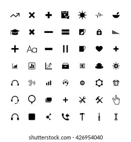 Set of 49 Universal Icons. Simple Flat Style. Business, internet, web design.