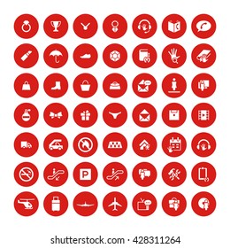 Set of 49 Universal Icons. Simple Flat Style. Business, internet, web design.
