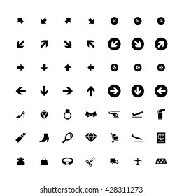 Set of 49 Universal Icons. Simple Flat Style. Business, internet, web design.