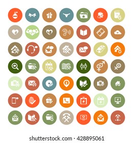Set of 49 Universal Icons. Simple Flat Style. Business, internet, web design.