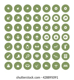Set of 49 Universal Icons. Simple Flat Style. Business, internet, web design.