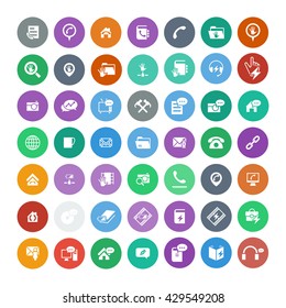 Set of 49 Universal Icons. Simple Flat Style. Business, internet, web design.