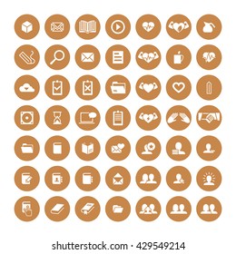 Set of 49 Universal Icons. Simple Flat Style. Business, internet, web design.