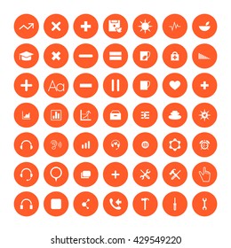 Set of 49 Universal Icons. Simple Flat Style. Business, internet, web design.