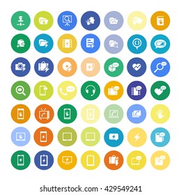 Set of 49 Universal Icons. Simple Flat Style. Business, internet, web design.