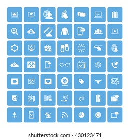 Set of 49 Universal Icons. Simple Flat Style. Business, internet, web design.