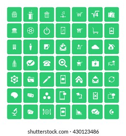 Set of 49 Universal Icons. Simple Flat Style. Business, internet, web design.