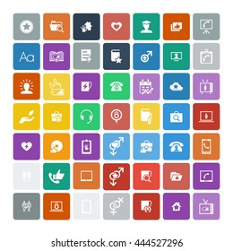 Set of 49 Universal Icons. Simple Flat Style. Business, internet, web design.